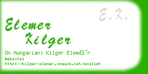 elemer kilger business card